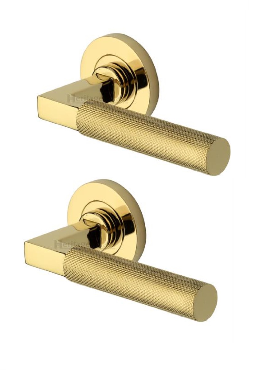 Heritage Brass RS2260-PB Door Handle Lever on Rose Signac Design Polished Brass Finish