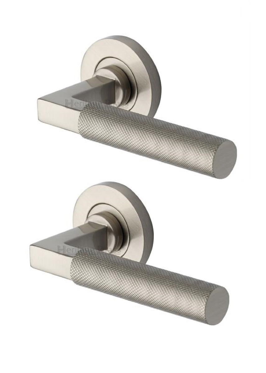 Heritage Brass RS2260-SN Door Handle Lever Door Handle on Rose Signac Design Satin Nickel Finish
