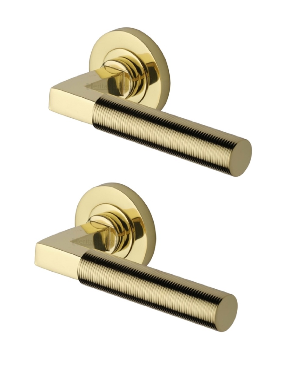 Heritage Brass RS2261-PB Door Handle Lever on Rose Spectral Design Polished Brass Finish