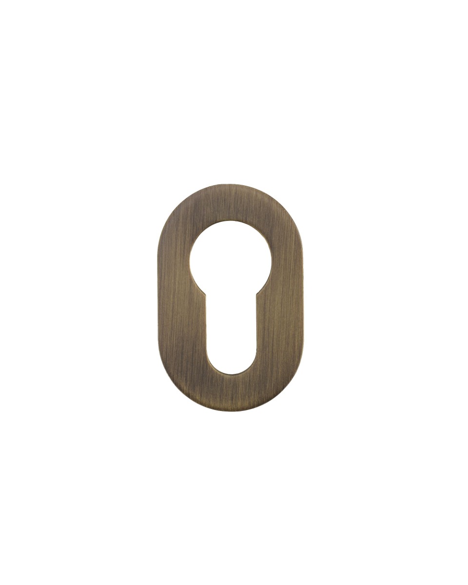 Euro Profile Escutcheons Pair-Rosso Mini-50 x 32 x 3-Antique Brass Rosso Technica-RT001-MINI-AB