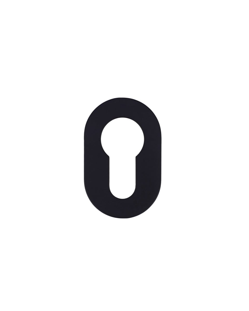 Euro Profile Escutcheons Pair-Rosso Mini-50 x 32 x 3-Powder Coat Black Rosso Technica-RT001-MINI-PCB