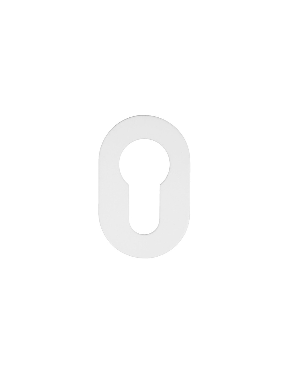 Euro Profile Escutcheons Pair-Rosso Mini-50 x 32 x 3-Powder Coat White-Powder Coated White Rosso Technica-RT001-MINI-PCW