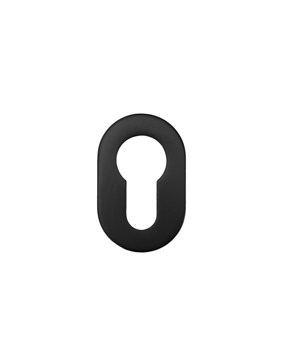 Euro Profile Escutcheons Pair-Rosso Mini-50 x 32 x 3-PVD Black Rosso Technica-RT001-MINI-PVDBLK