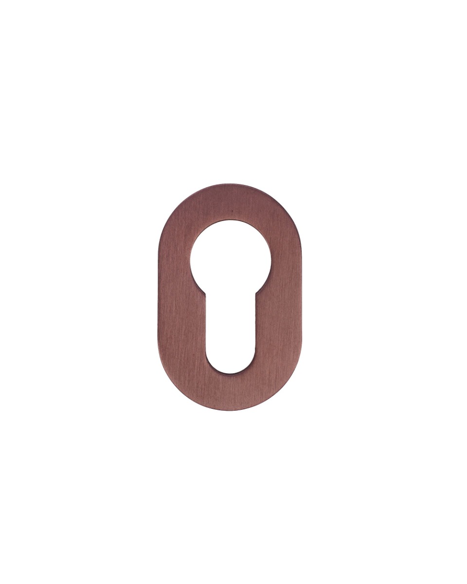 Euro Profile Escutcheons Pair-Rosso Mini-50 x 32 x 3-PVD Satin Bronze Rosso Technica-RT001-MINI-PVDBZ