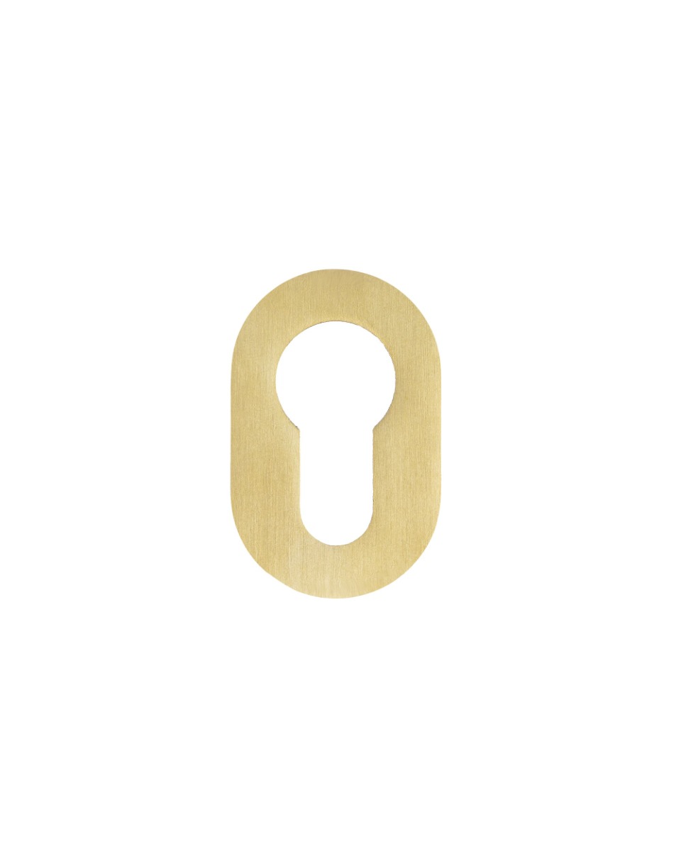 Euro Profile Escutcheons Pair-Rosso Mini-50 x 32 x 3-PVD Satin Brass-PVDSB Rosso Technica-RT001-MINI-PVDSB