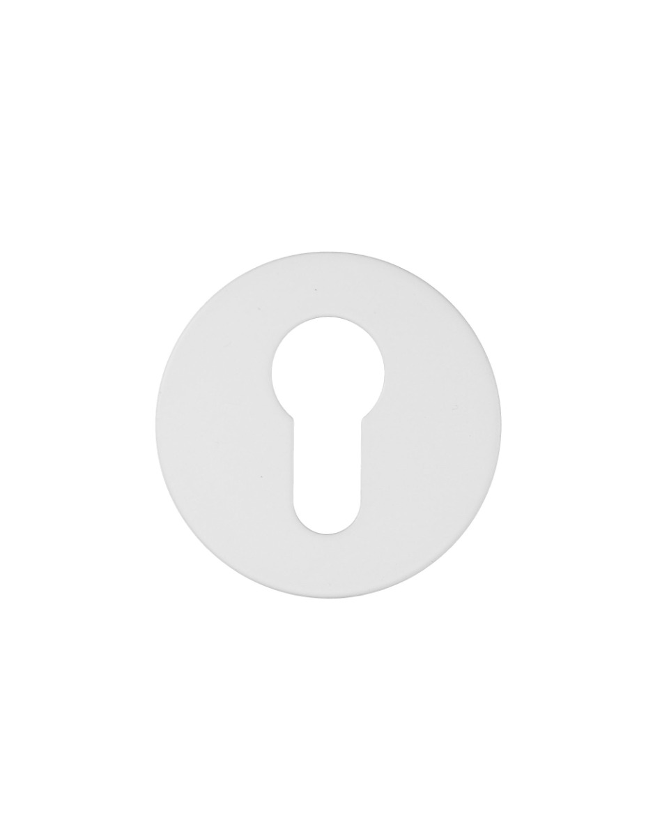 Euro Profile Escutcheon Pair-Rosso Slim-4mm-Powder Coat White-Powder Coated White Rosso Technica-RT001-SLIM-PCW