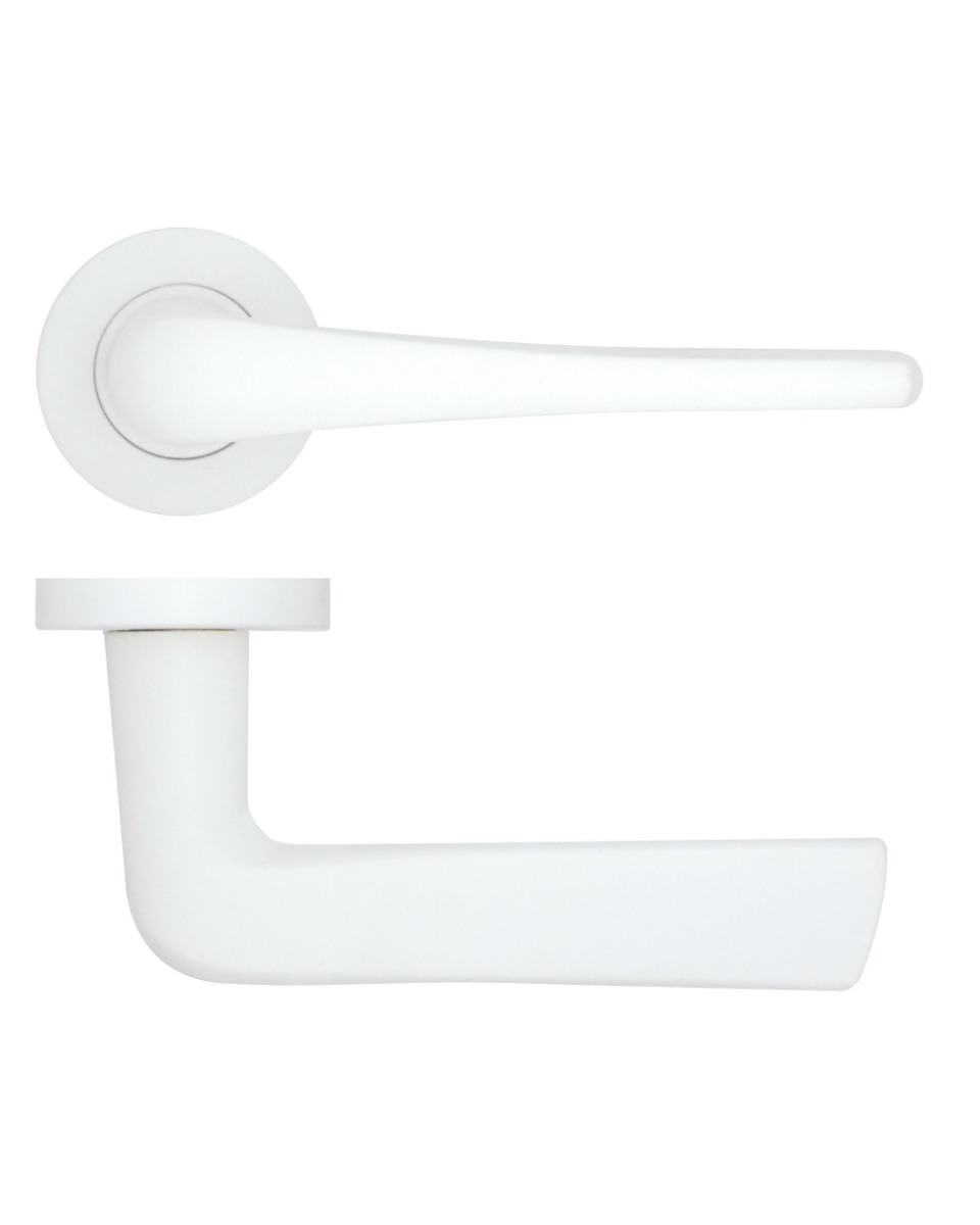 Rosso Tecnica Como Lever on Round Rose - Powder Coat White RT020-PCW