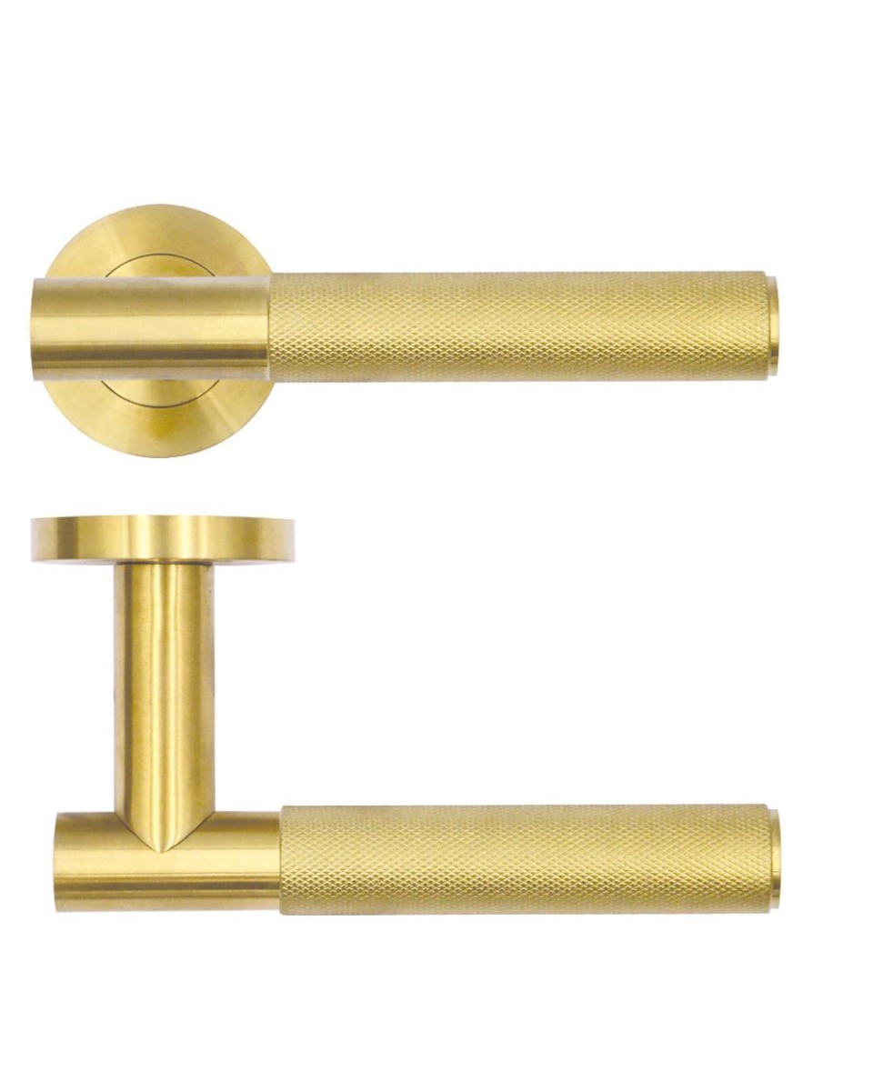 Rosso Tecnica Orta Lever On Round Rose Pair Pvd Satin Brass RT060PVDSB