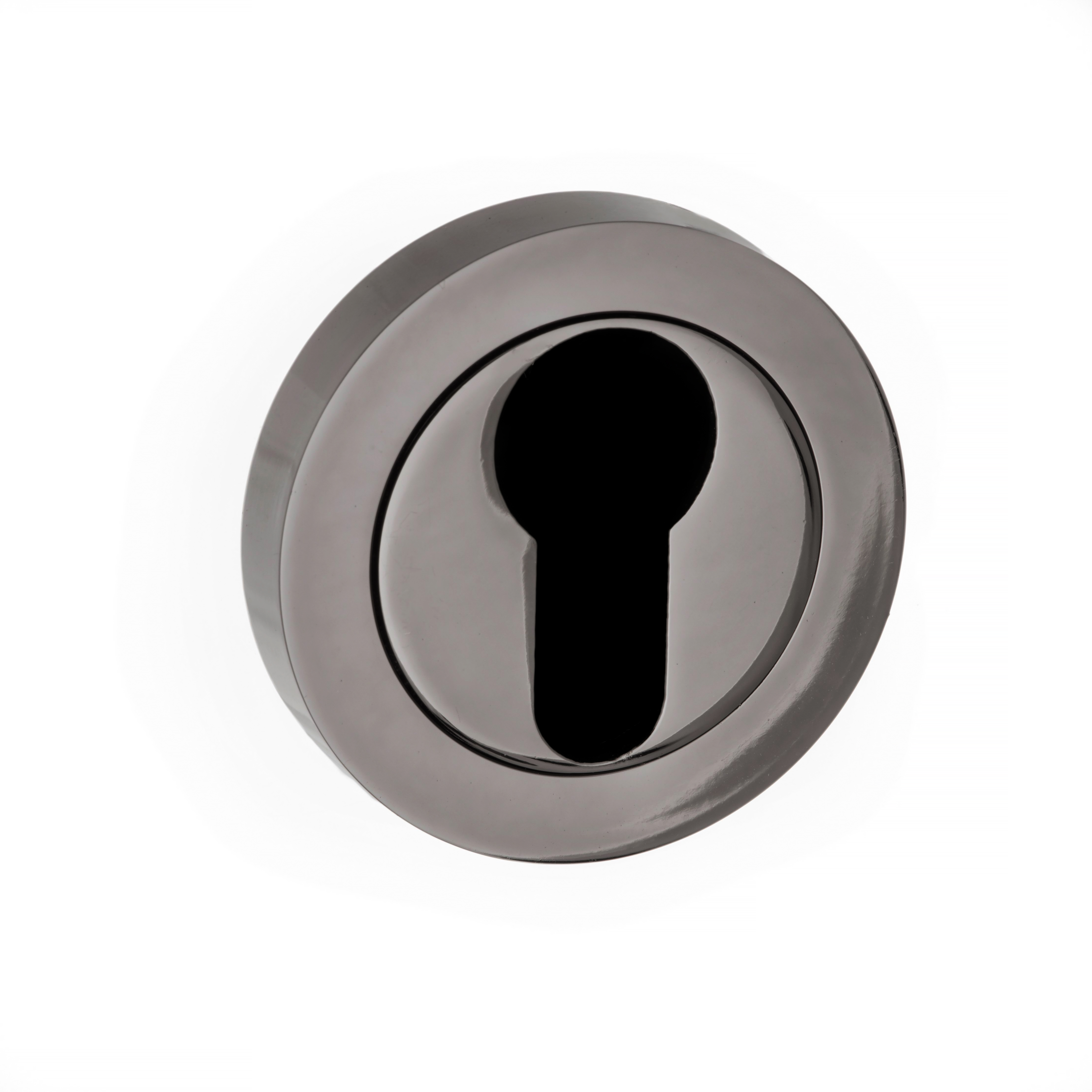 STATUS Euro Escutcheon on Round Rose - Black Nickel S2ESCERBN