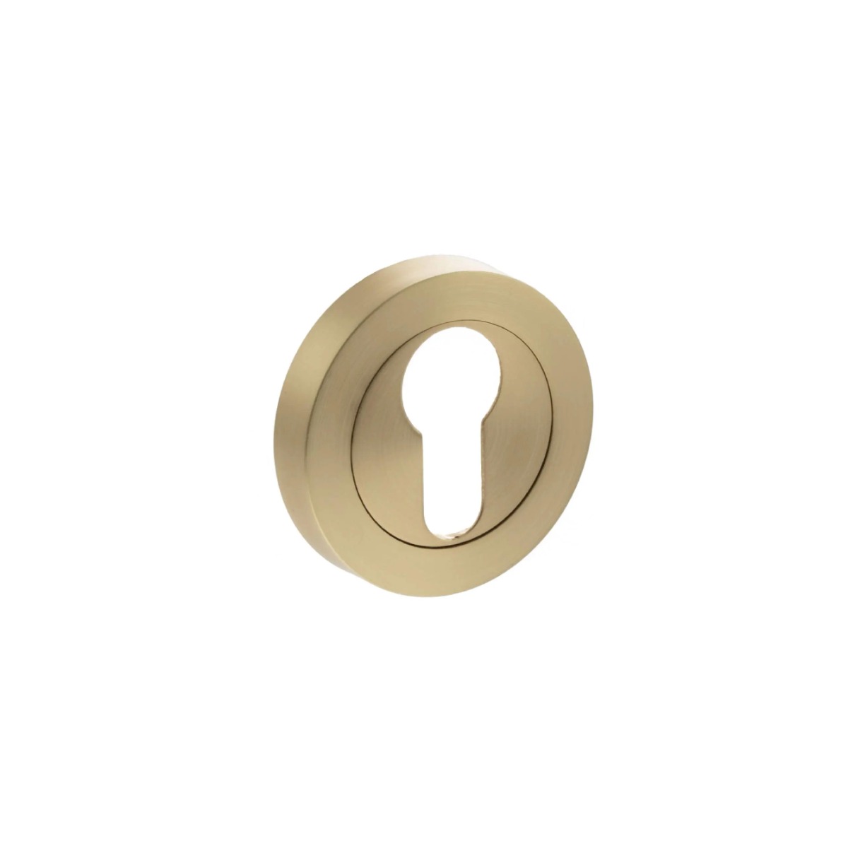 STATUS Euro Escutcheons on Round Rose - Satin Brass S2ESCERSB