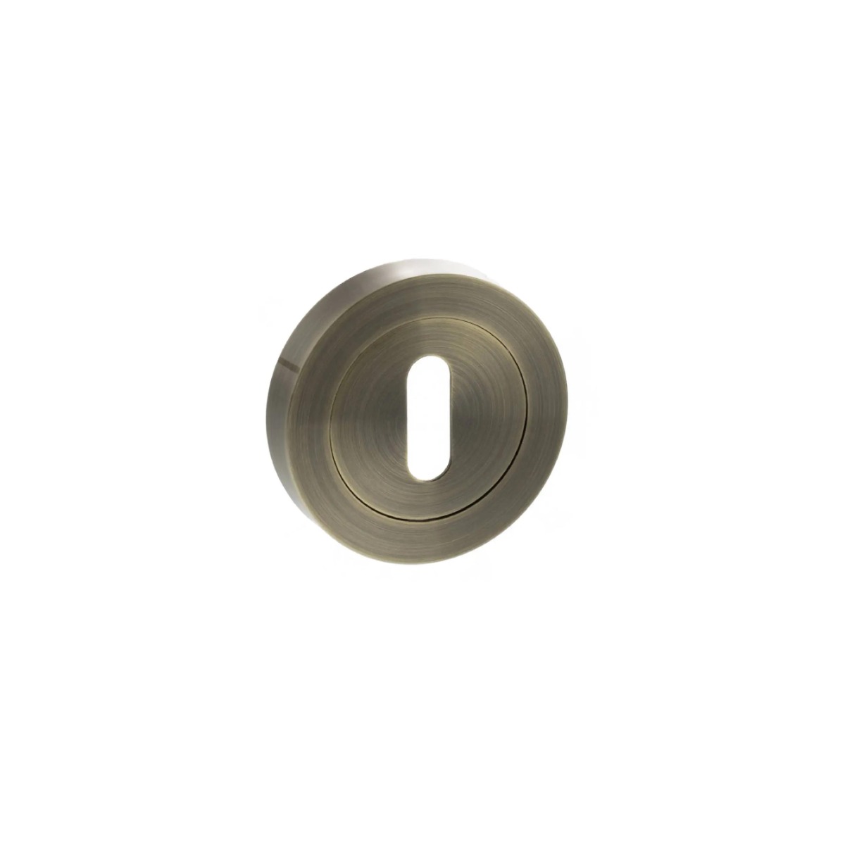 STATUS Key Escutcheons on Round Rose - Antique Brass S2ESCKRAB