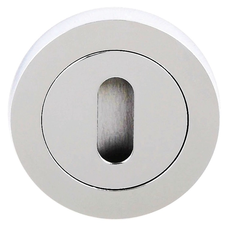 STATUS Key Escutcheon on Round Rose - Polished Chrome S2ESCKRPC