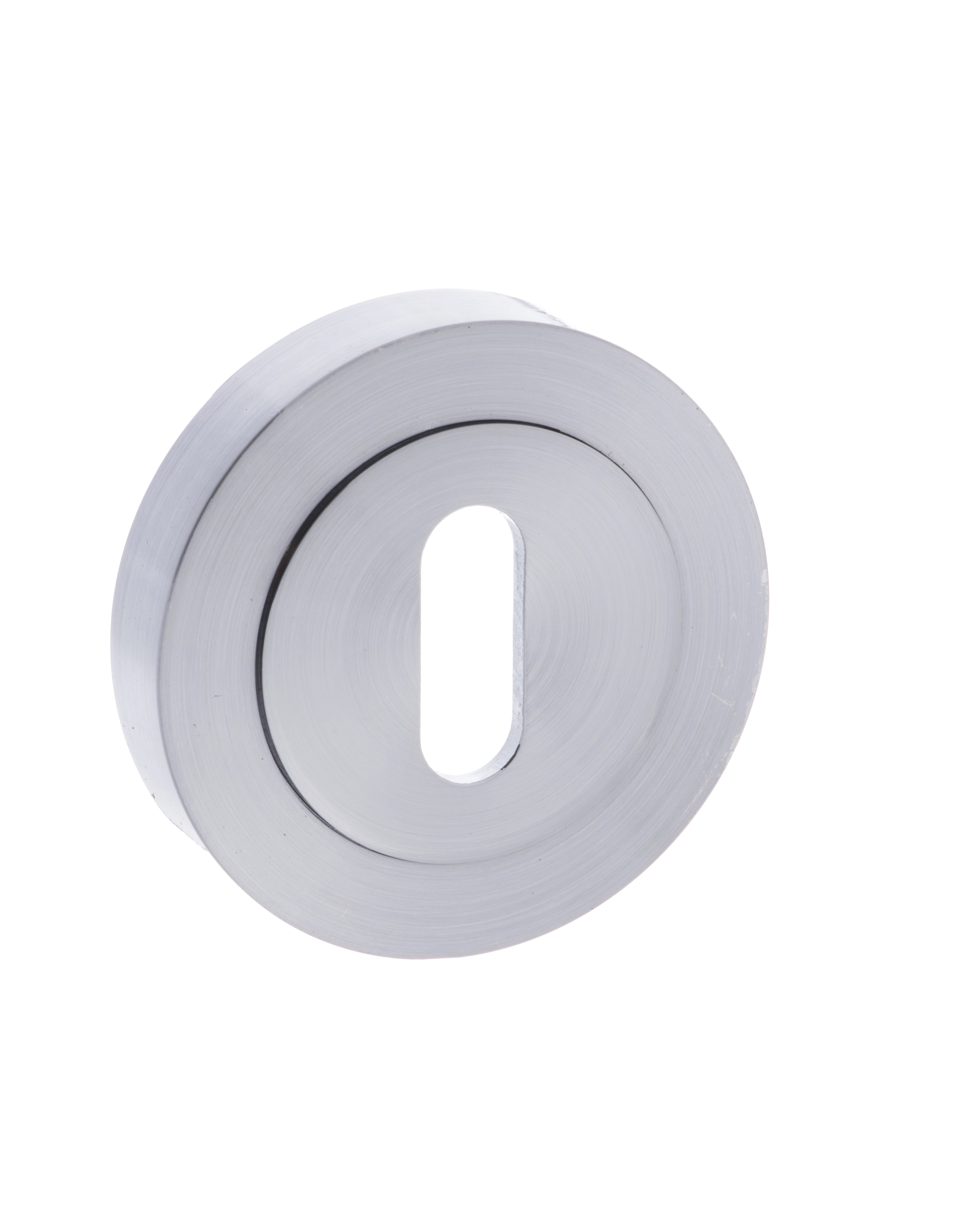 STATUS Key Escutcheon on Round Rose - Satin Chrome S2ESCKRSC