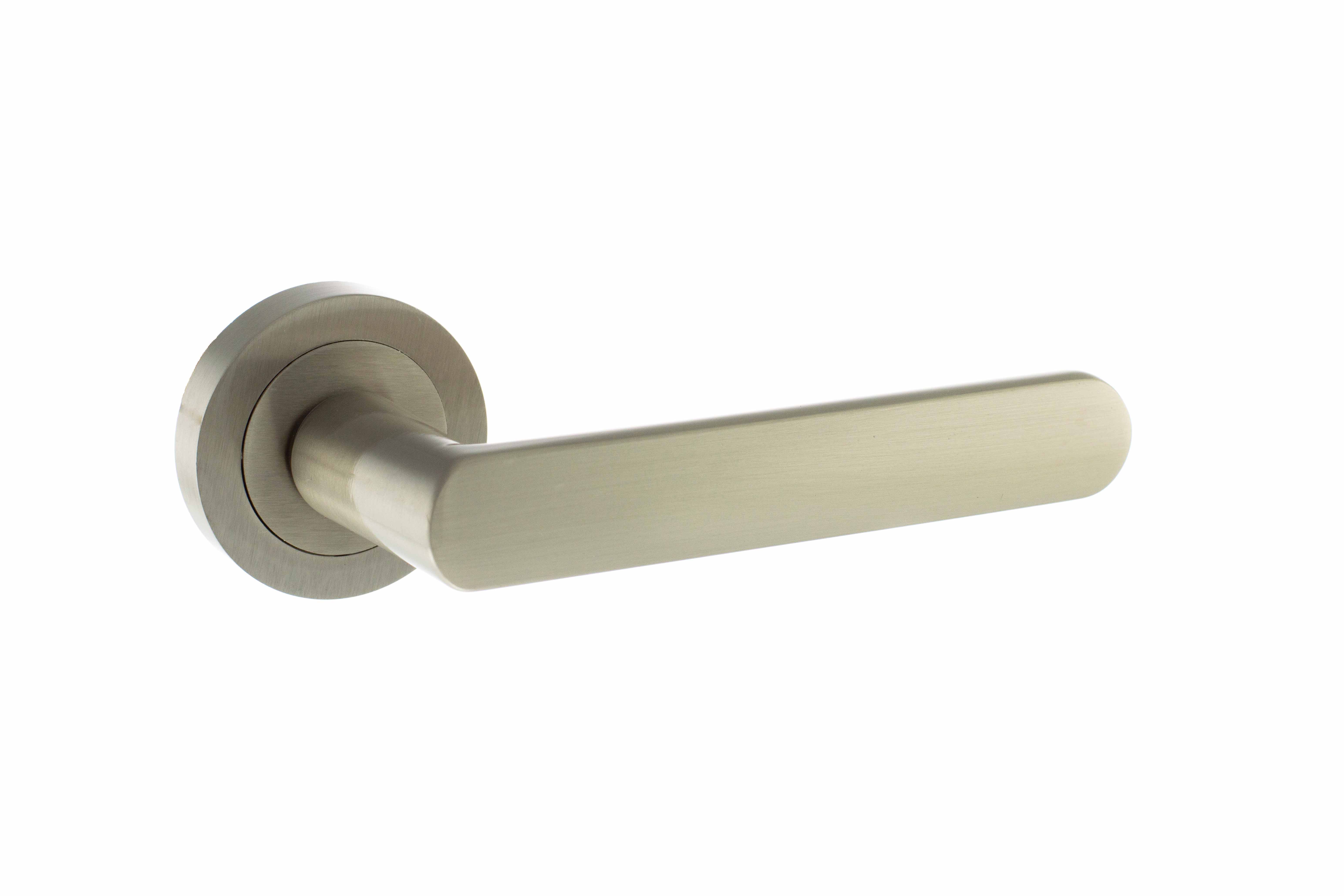 STATUS Michigan Lever on Round Rose - Satin Nickel S31RSN