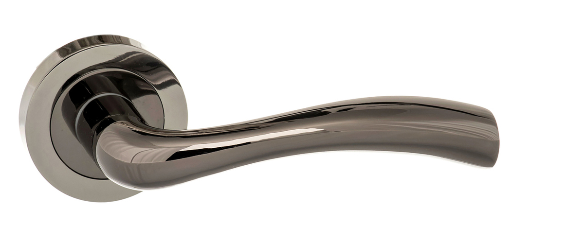 STATUS Texas Lever on Round Rose - Black Nickel S35RBN