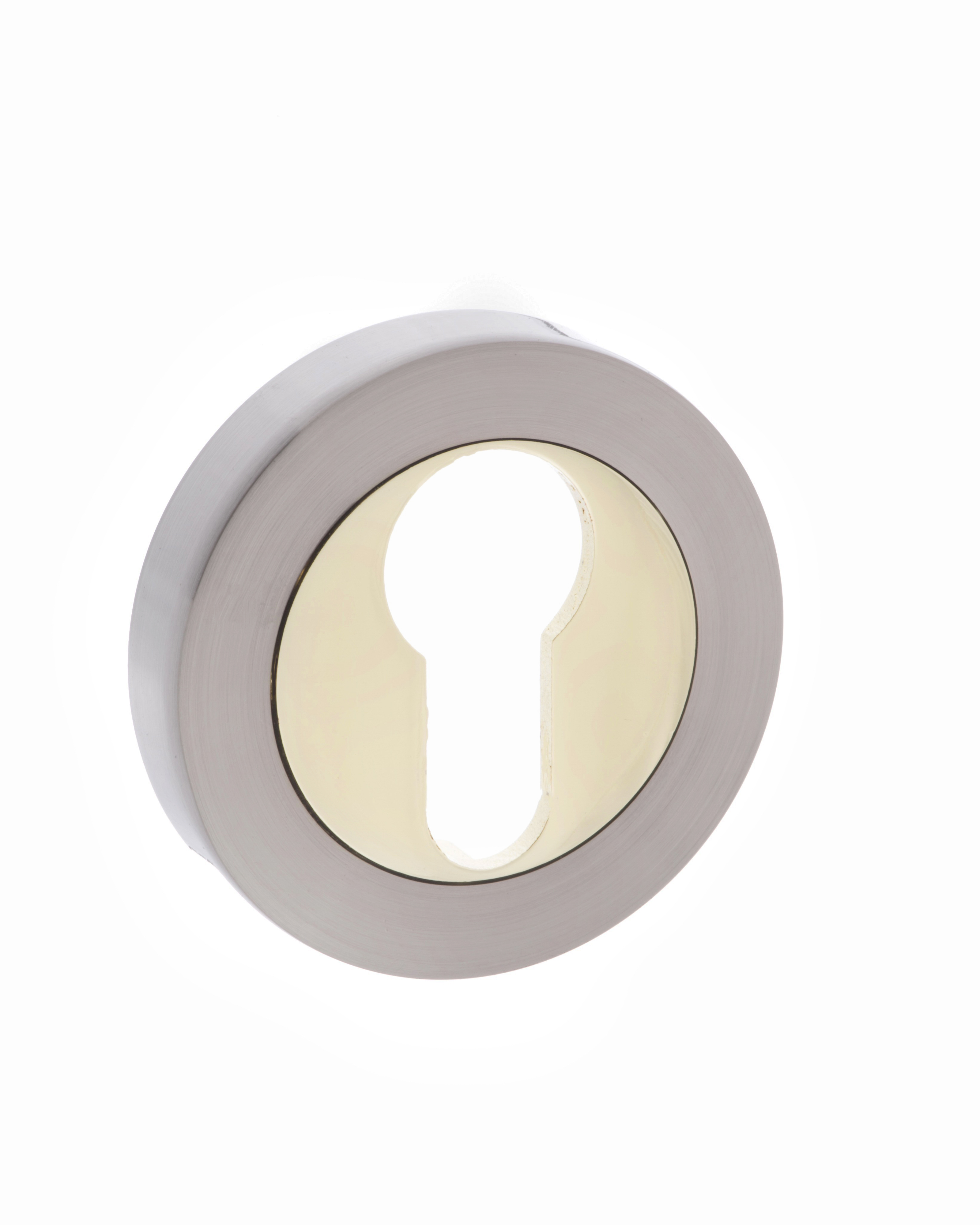 STATUS Euro Escutcheon - Satin Nickel/Polished Brass S3ESCERSNBP