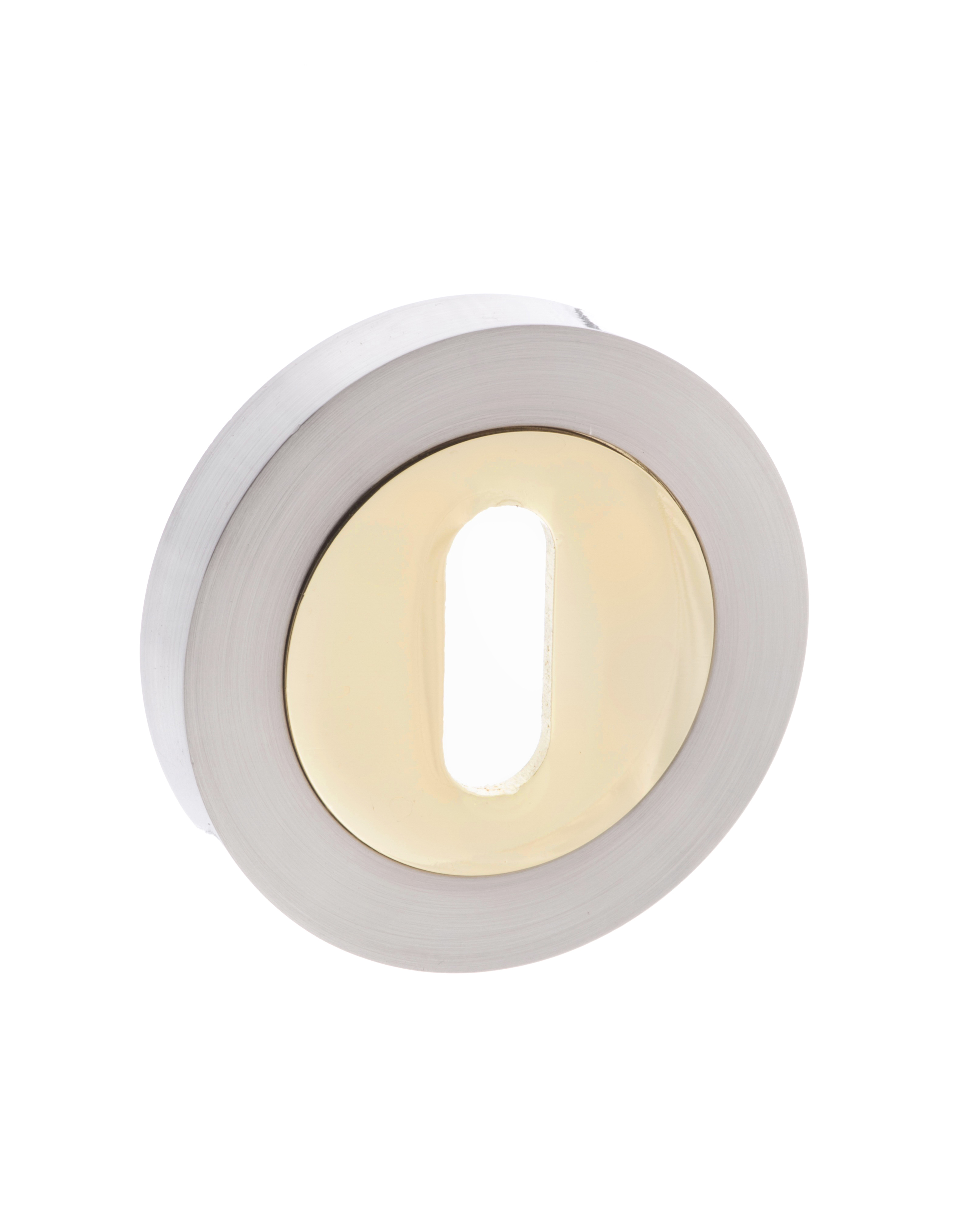 STATUS Key Escutcheon - Satin Nickel/Polished Brass S3ESCKRSNBP