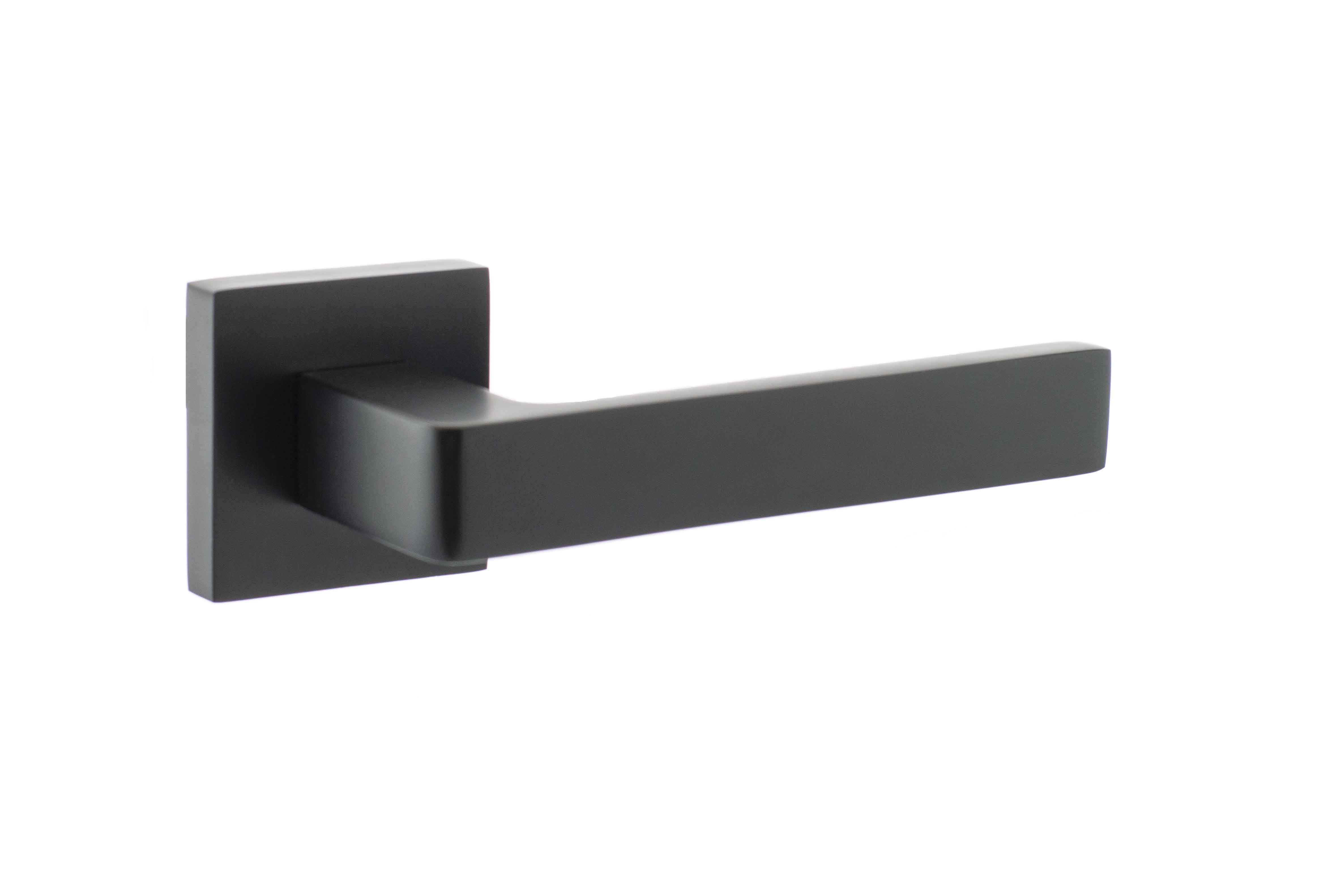STATUS Montana Designer Lever on S4 Square Rose - Matt Black S40SMB