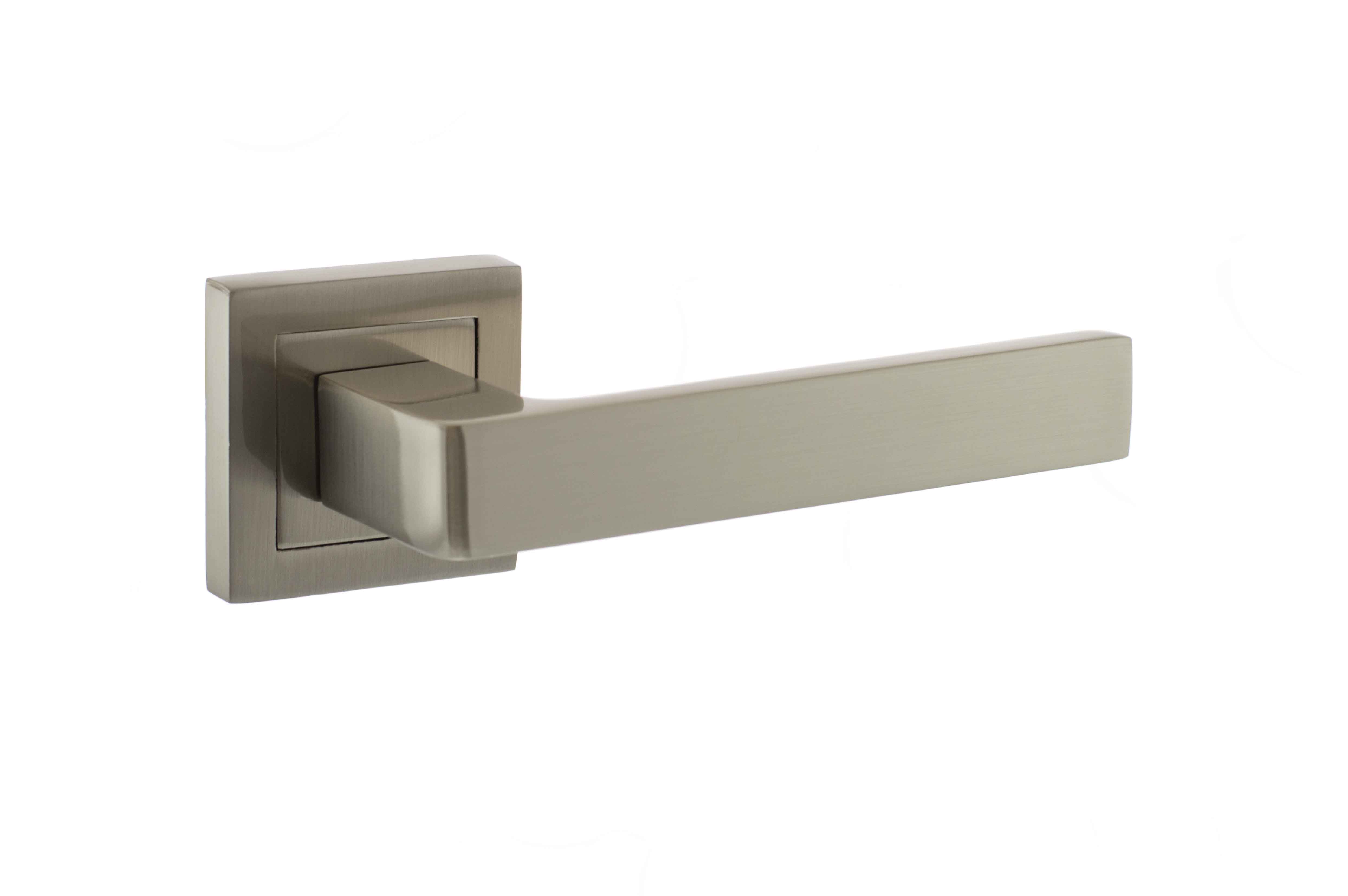 STATUS Montana Designer Lever on S4 Square Rose - Satin Nickel S40SSN