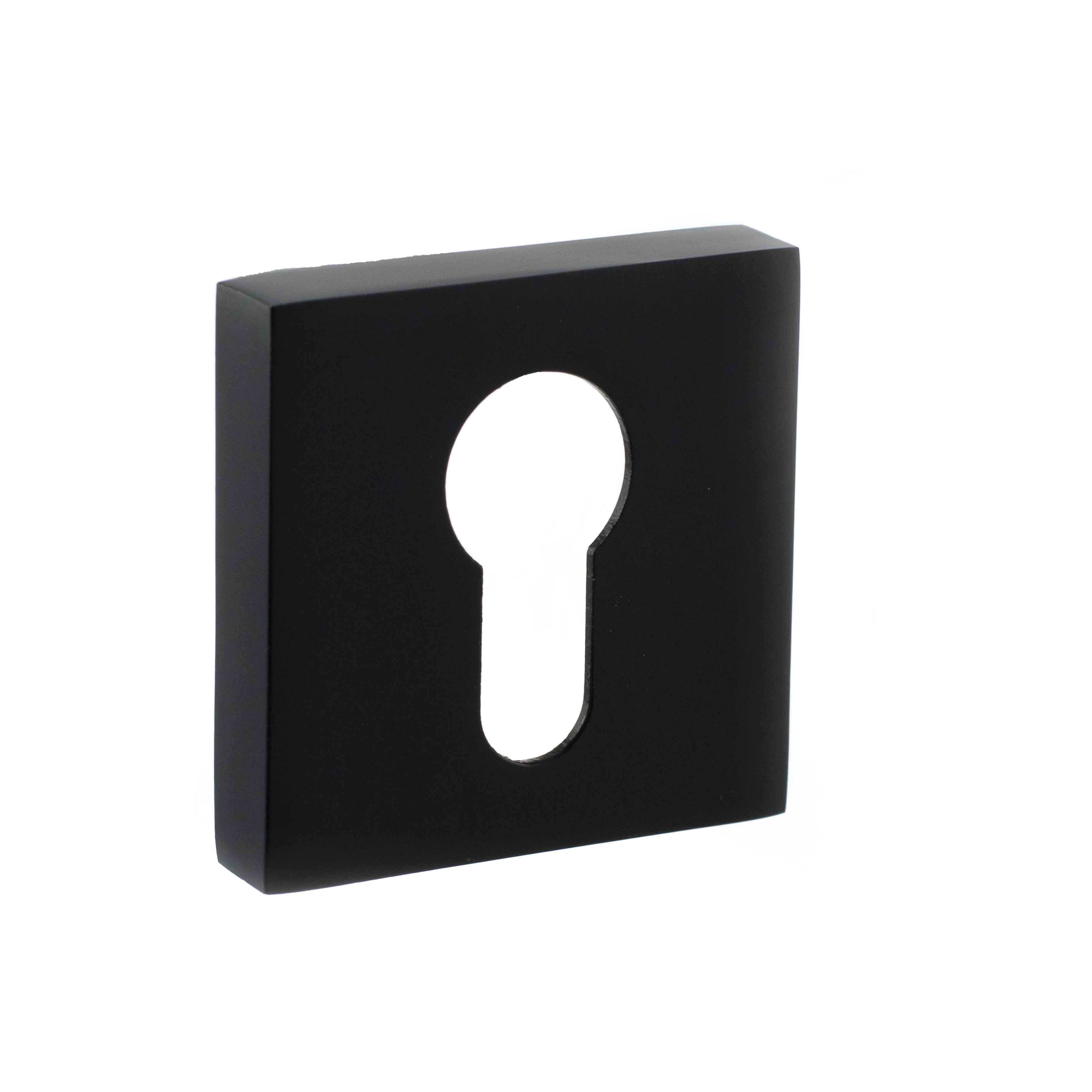 STATUS Euro Escutcheon on S4 Square Rose - Matt Black S4ESCESMB