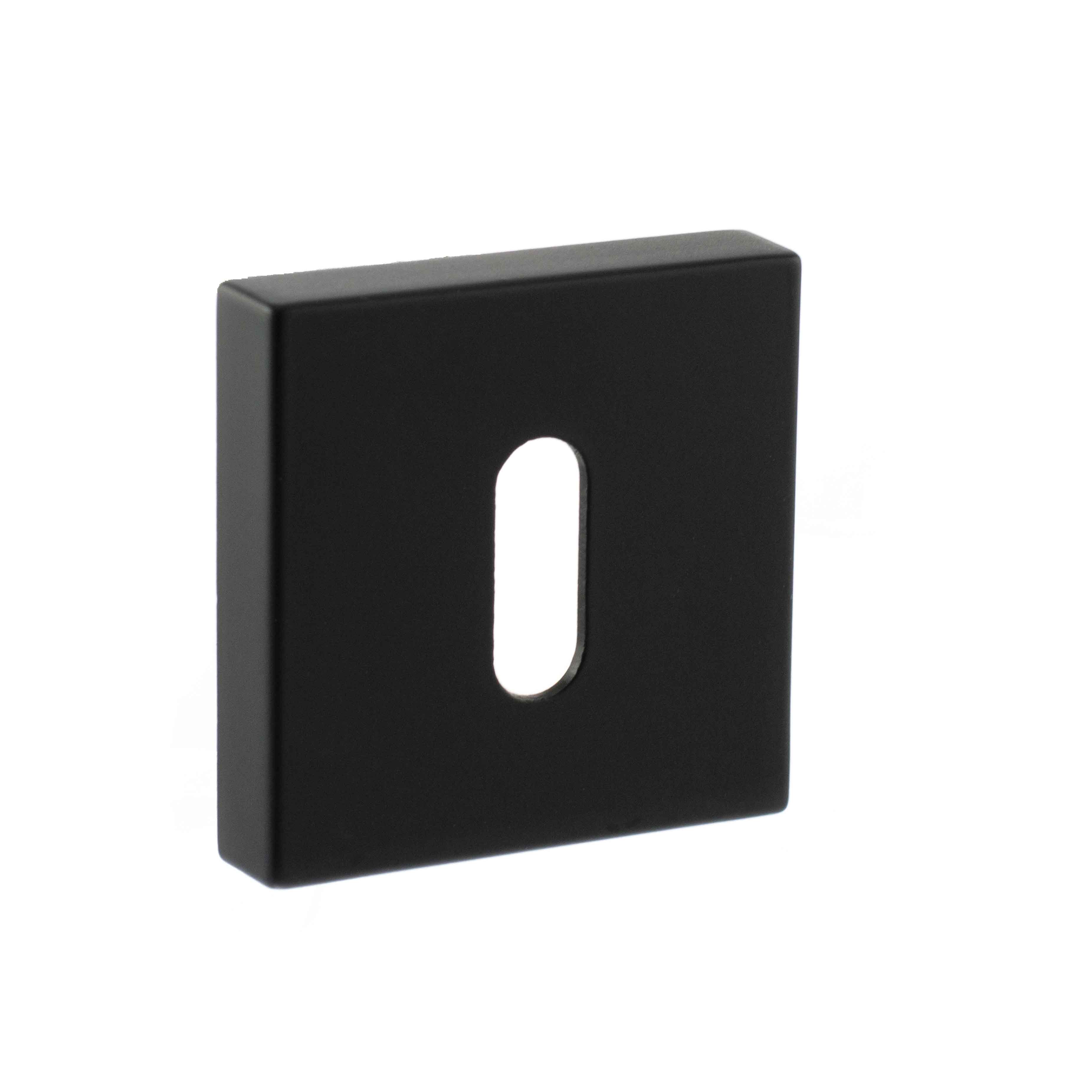 STATUS Key Escutcheon on S4 Square Rose - Matt Black S4ESCKSMB