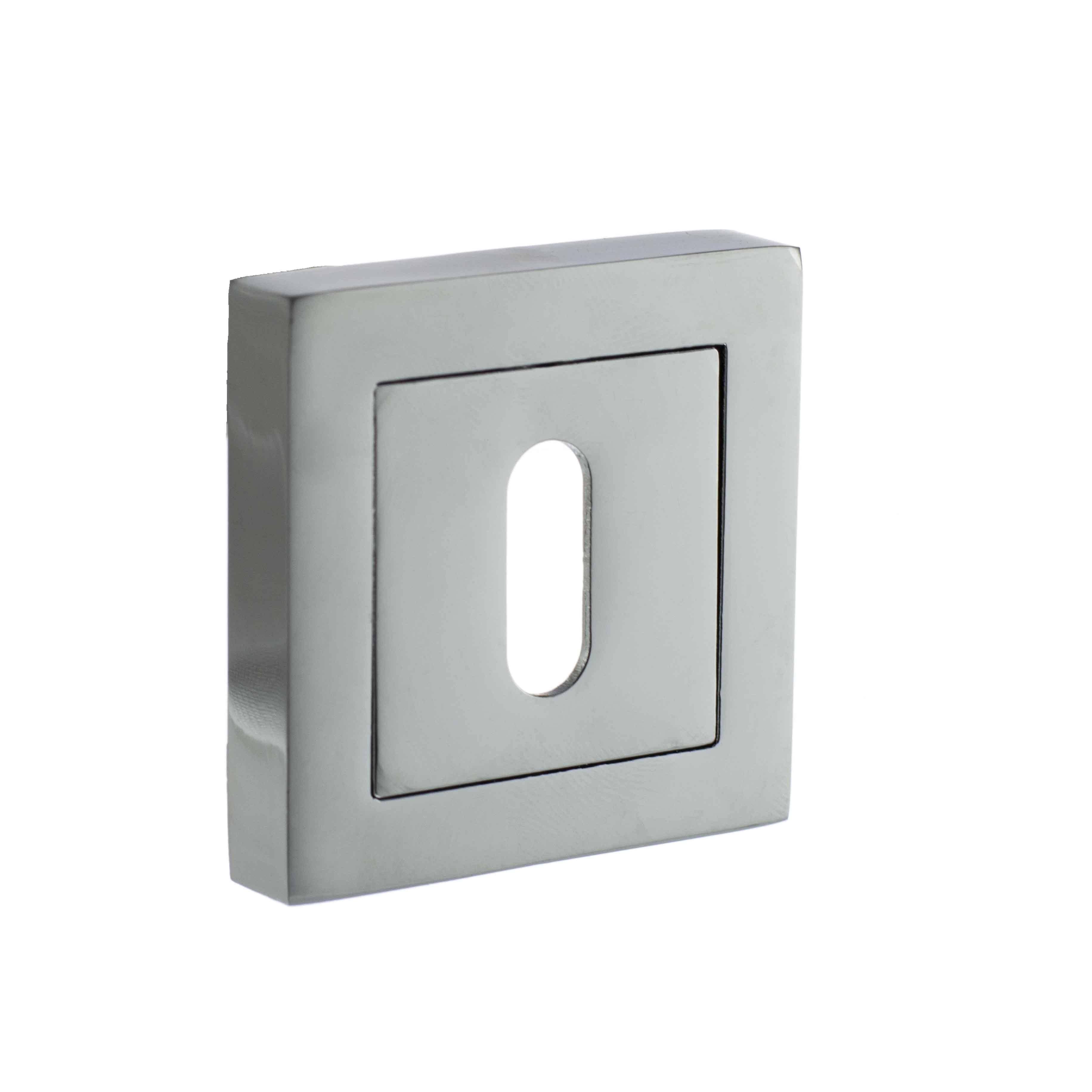 STATUS Key Escutcheon on S4 Square Rose - Polished Chrome S4ESCKSPC