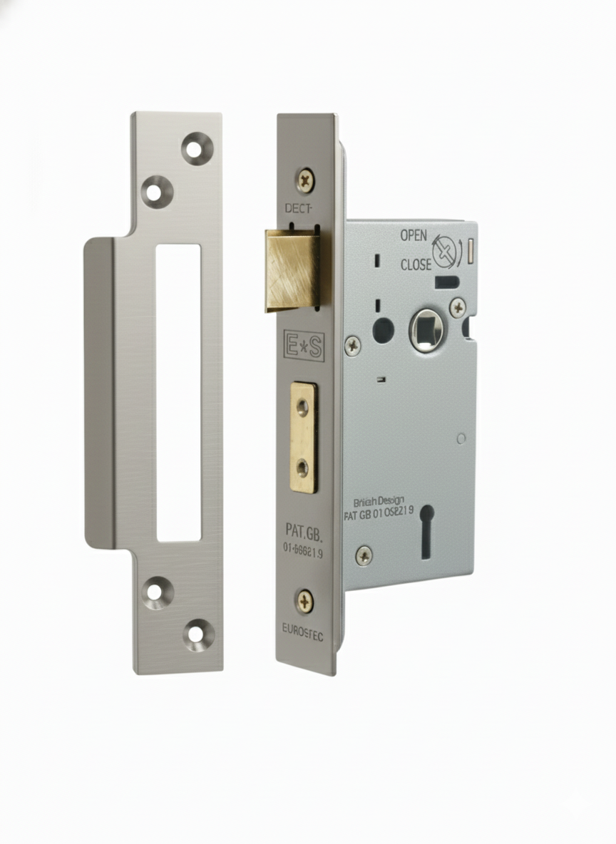 Eurospec Easi - T 5 Lever Security Sashlock 57mm Backset 76mm with Two Keys Satin Stainless Steel