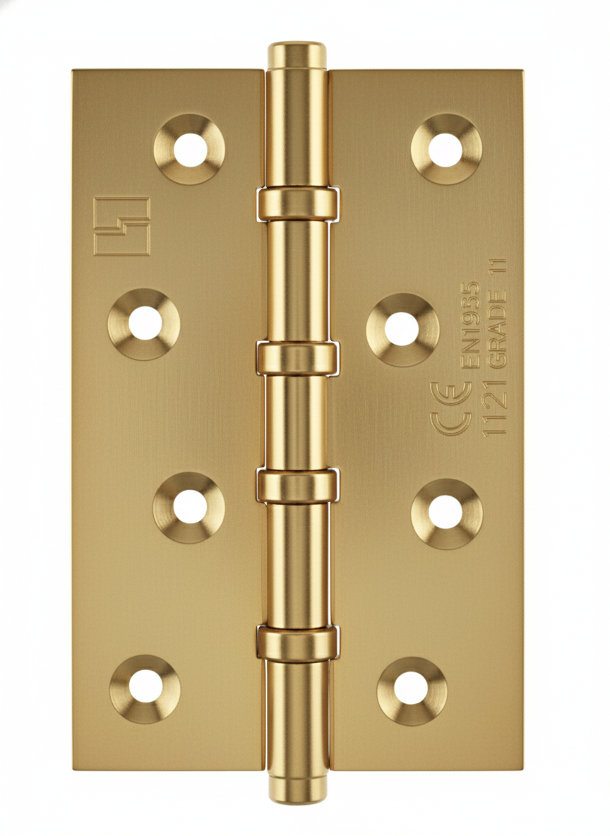 Simonswerk 1540CE Ball Race Brass Butt Hinges 100mm x 65mm c/w Screws Satin Brass