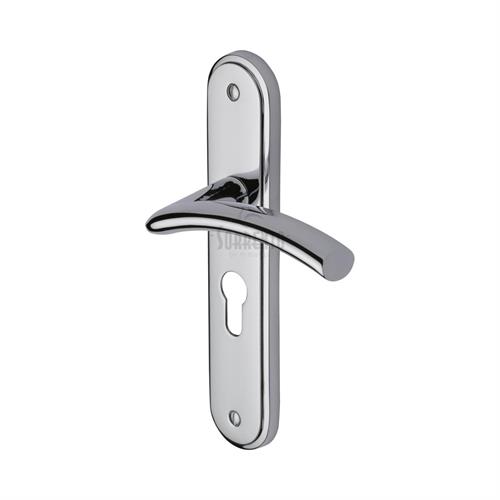 Sorrento SC-4348-PC Door Handle for Euro Profile Plate Tosca Design Polished Chrome finish