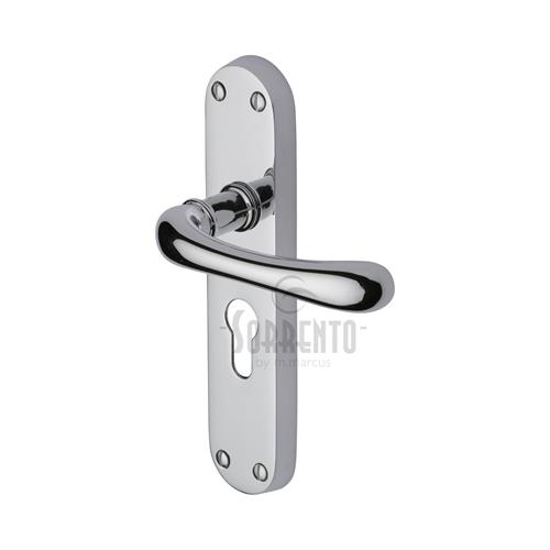 Sorrento SC-6348-PC Door Handle for Euro Profile Plate Donna Design Polished Chrome finish