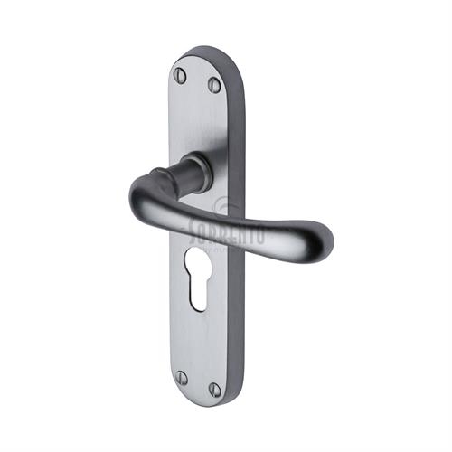 Sorrento SC-6348-SC Door Handle for Euro Profile Plate Donna Design Satin Chrome finish