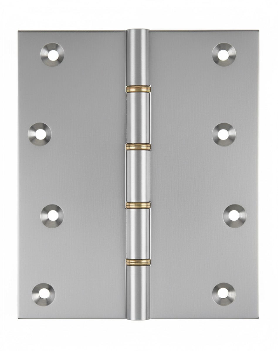 Simonswerk P1295 Double Phosphor Bronze Washered Brass Butt Hinge 152.4mm x 125mm c/w Screws Satin Chrome