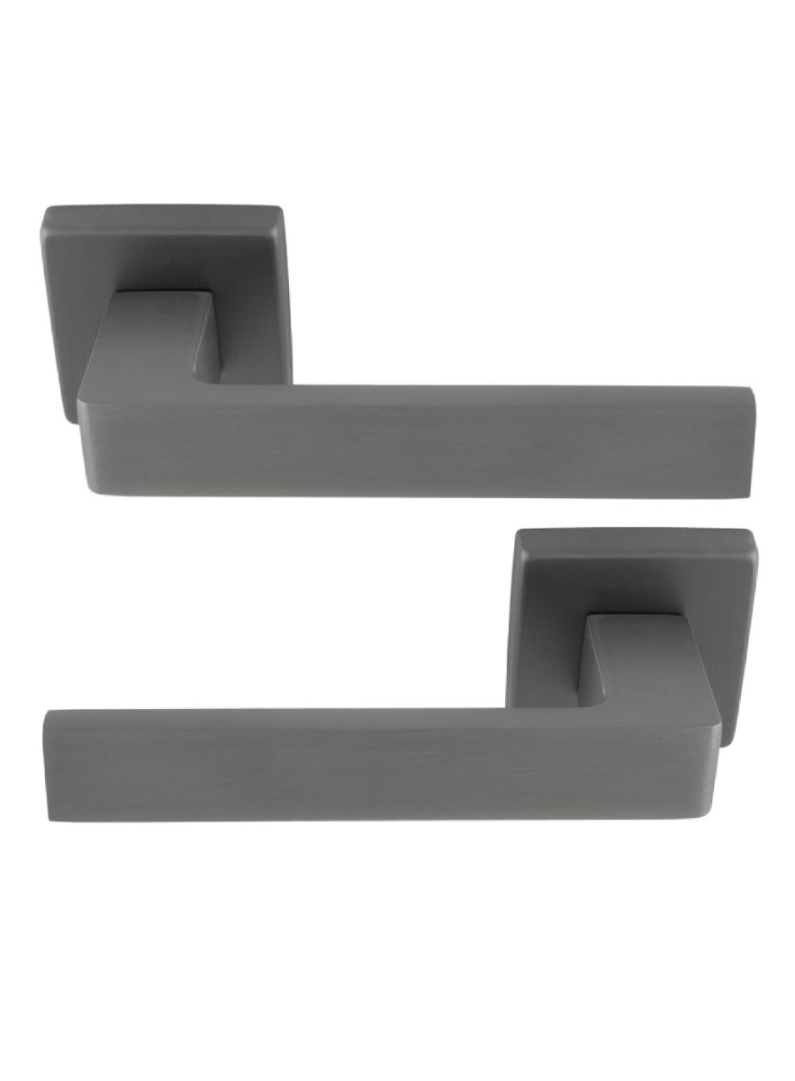 Manital Techna Door Handle on Square Rose - Anthracite
