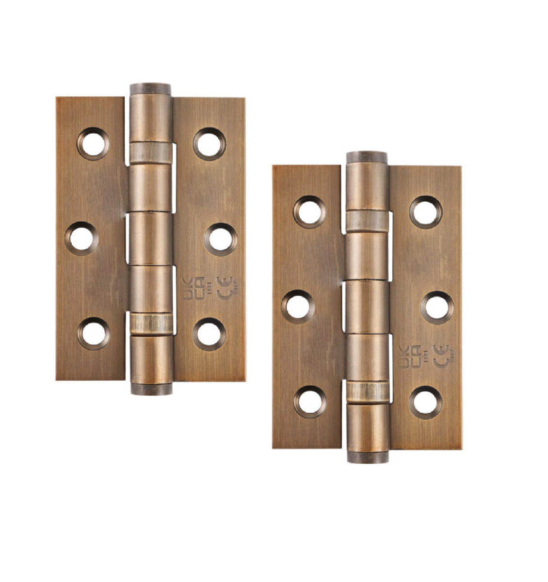 STEELWORKS Grade 7 Ball Bearing Fire Rated Hinges 76mm x 50mm x 2mm -Antique Brass
