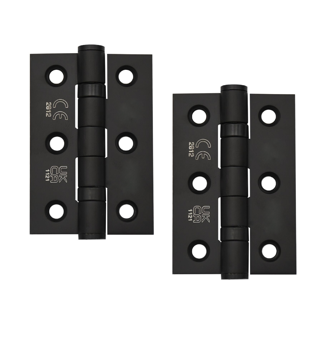 STEELWORKS Grade 7 Ball Bearing Fire Rated Hinges 76mm x 50mm x 2mm -Matt Black