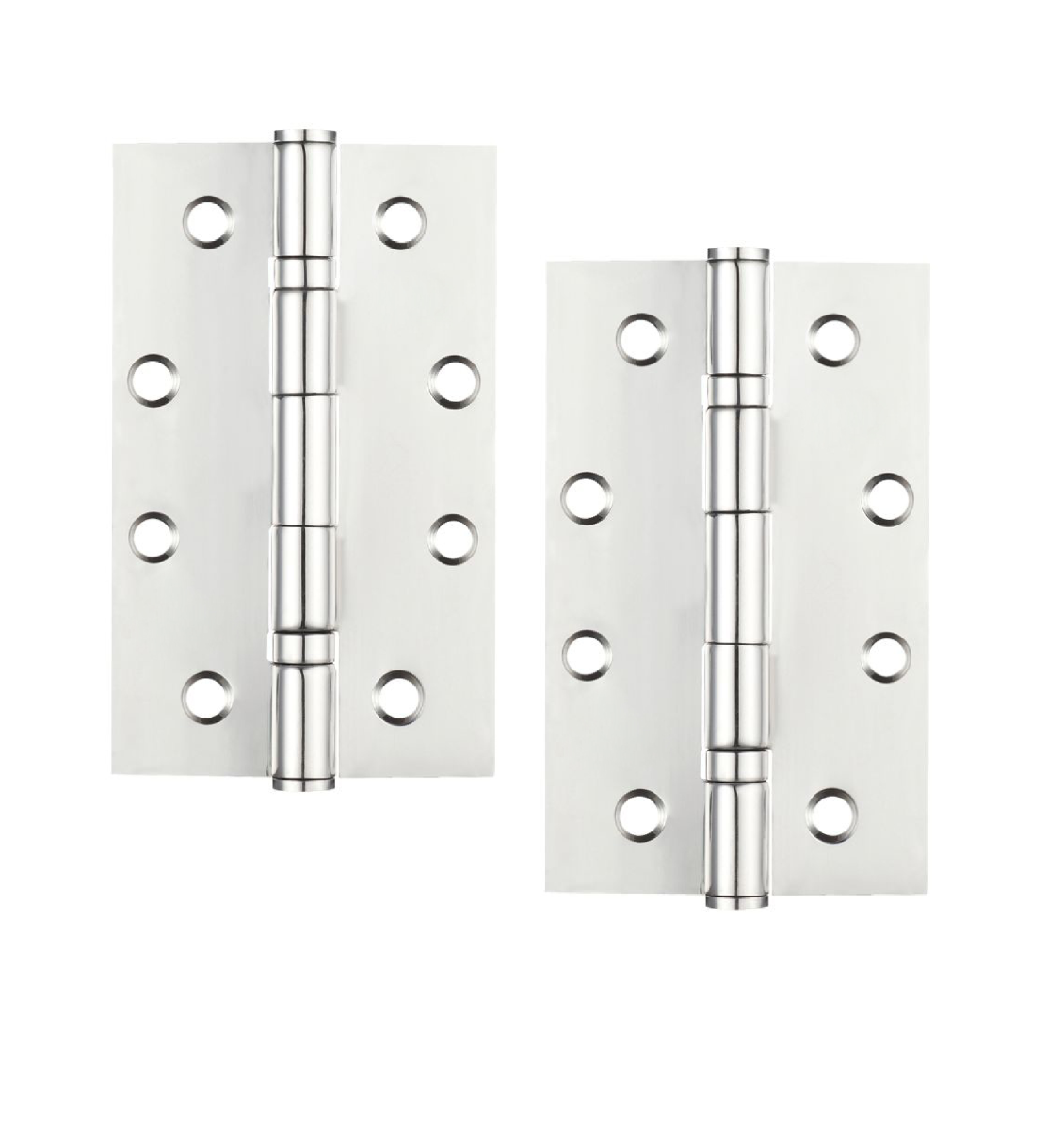 STEELWORKS Grade 7 Slim Knuckle Ball Bearing Fire Rated Hinges 102mm x 63mm x 2.5mm -Polished Stainless Steel