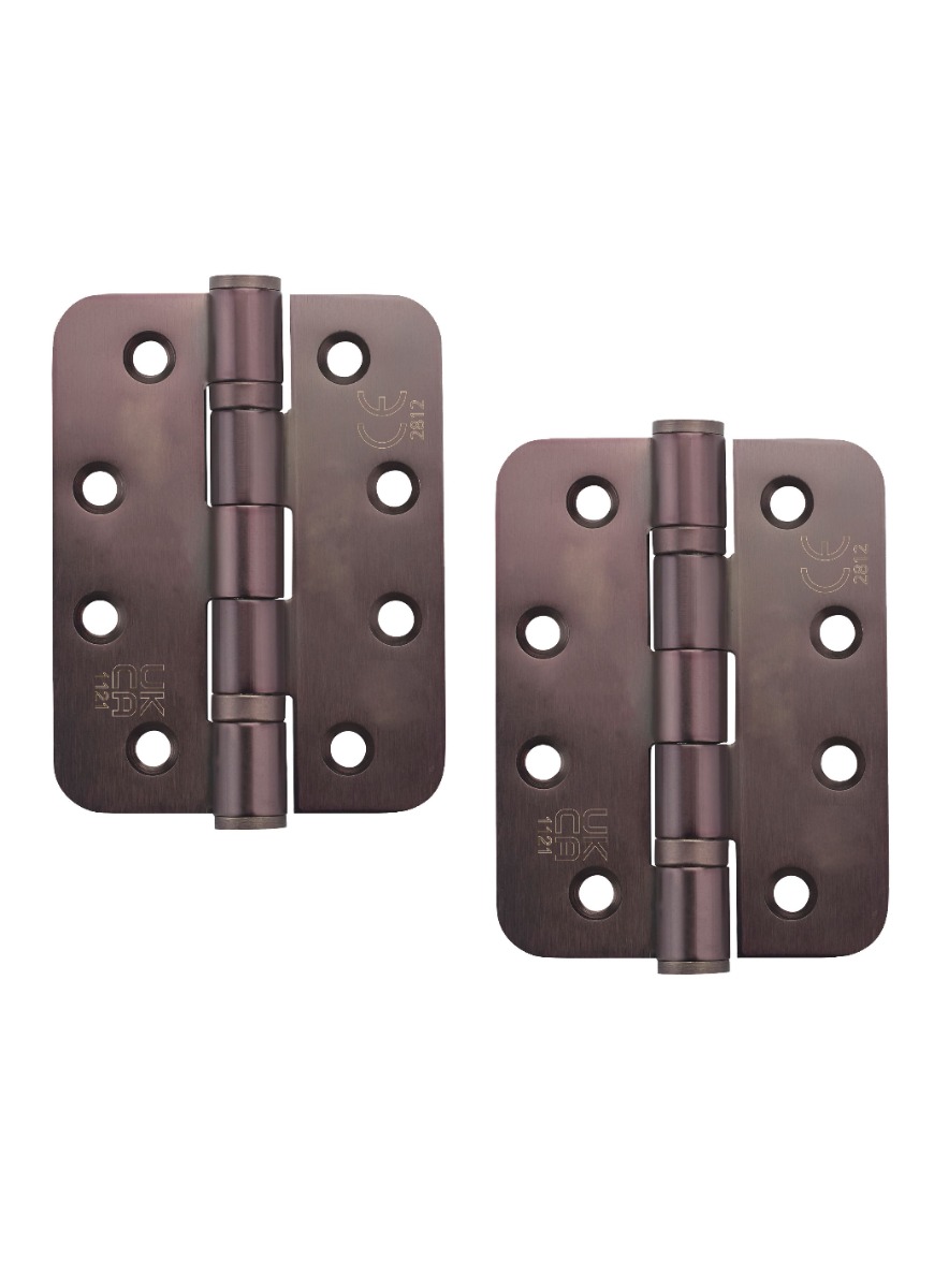 STEELWORKS Grade 13 Ball Bearing Fire Rated Hinges Radius 102mm x 76mm x 3mm - Dark Bronze