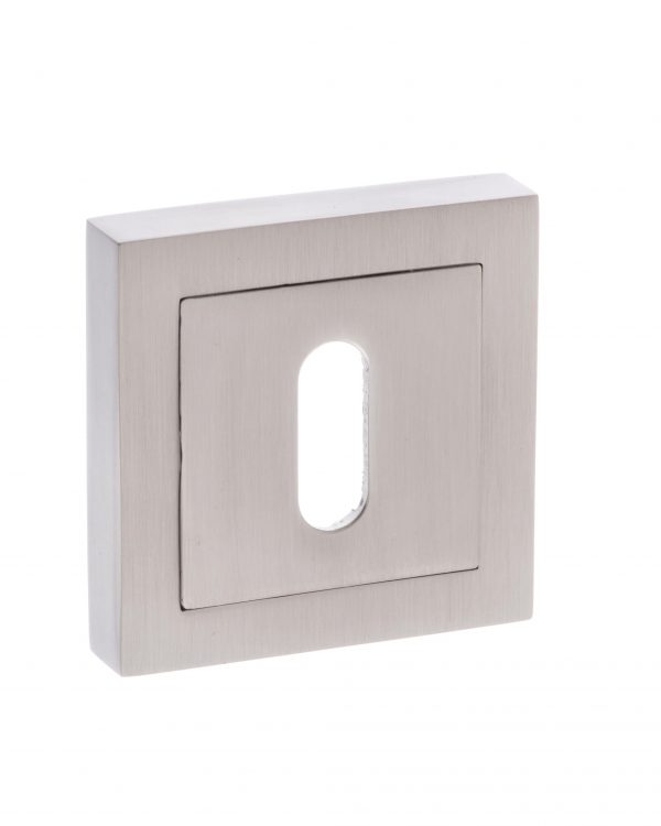 Senza Pari Key Escutcheon on Square Rose - Satin Nickel SPCESCKSN