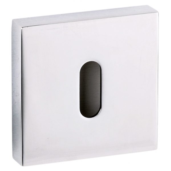 Senza Pari Key Escutcheon on Flush Square Rose - Polished Chrome SPESCKCP