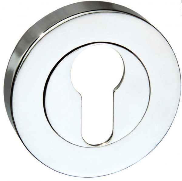 Senza Pari Euro Escutcheon on Round Rose - Polished Chrome SPMESCECP