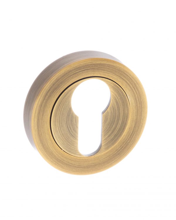Senza Pari Euro Escutcheon on Round Rose - Weathered Antique Bronze SPMESCEWAB