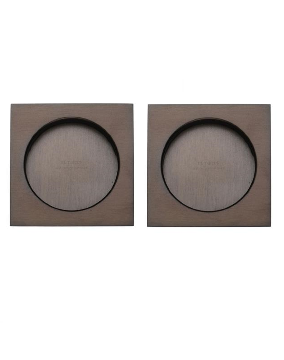 M.Marcus S.A.B Serrature SQ2327-MB Sliding Square Flush Pull Pair Matt Bronze