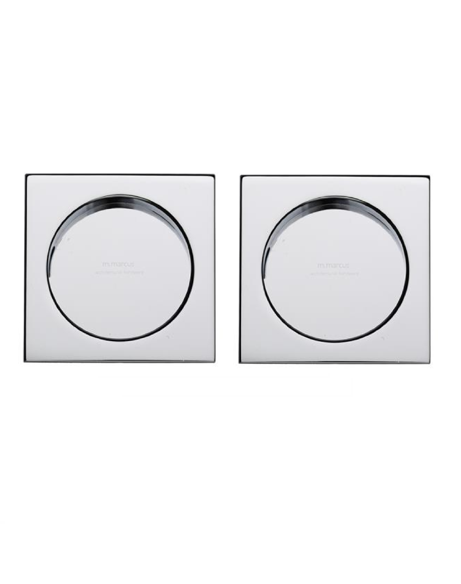 M.Marcus S.A.B Serrature SQ2327-PC Sliding Square Flush Pull Pair Polished Chrome