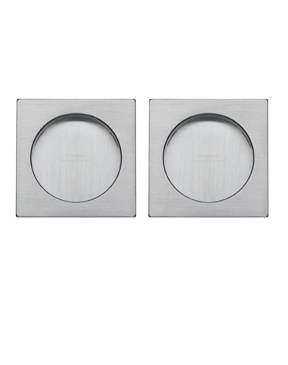 M.Marcus S.A.B Serrature SQ2327-SC Sliding Square Flush Pull Pair Satin Chrome