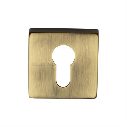 Heritage Brass SQ5004-AT Euro Profile Cylinder Escutcheon Antique finish