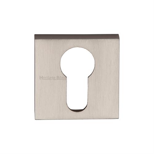 Heritage Brass SQ5004-SN Euro Profile Cylinder Escutcheon Satin Nickel finish