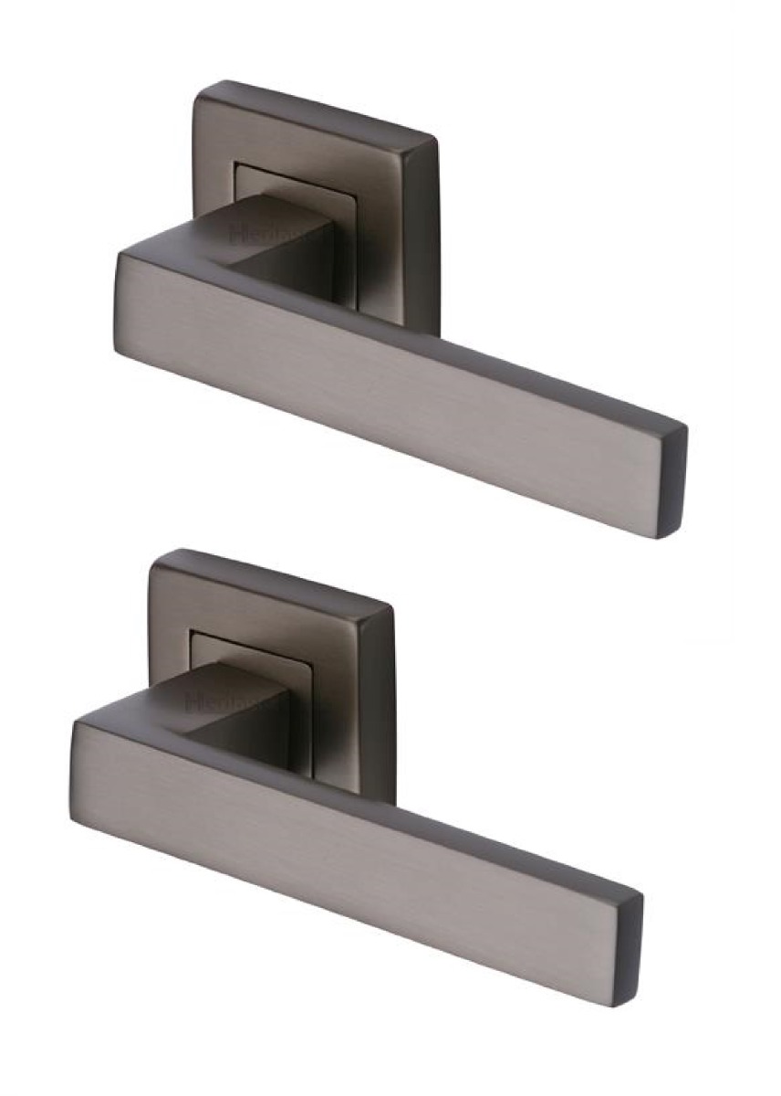 Heritage Brass SQ5420-MB Door Handle Lever Latch on Square Rose Delta Sq Design Matt Bronze finish