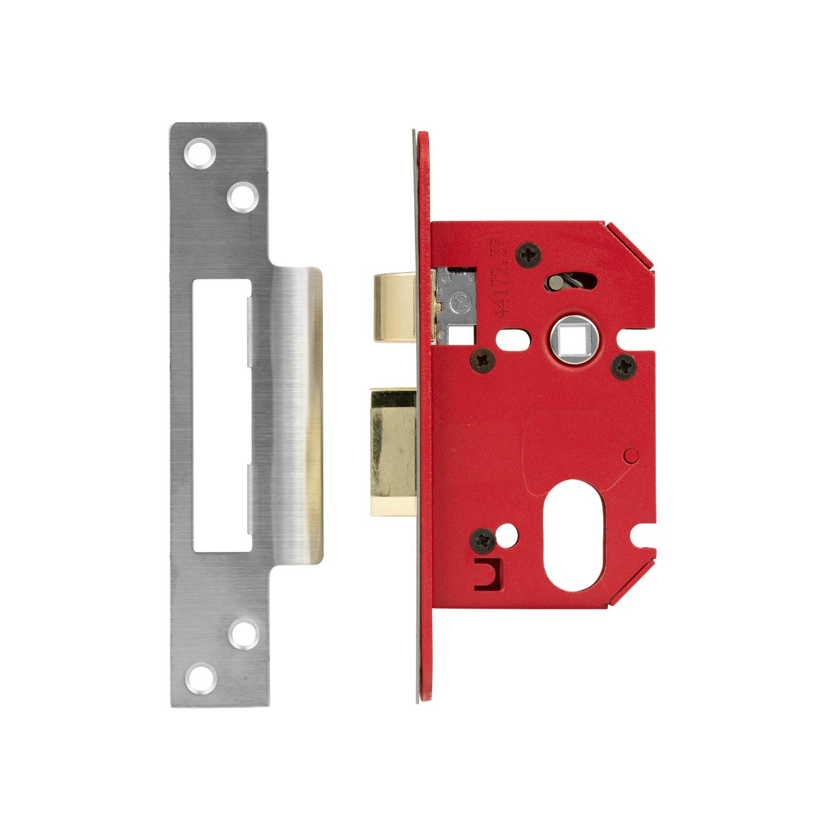 Union Jl22Ovs Stong Bolt Oval Profile Cylinder Mortice Sash Lock Satin Stainless 76mm