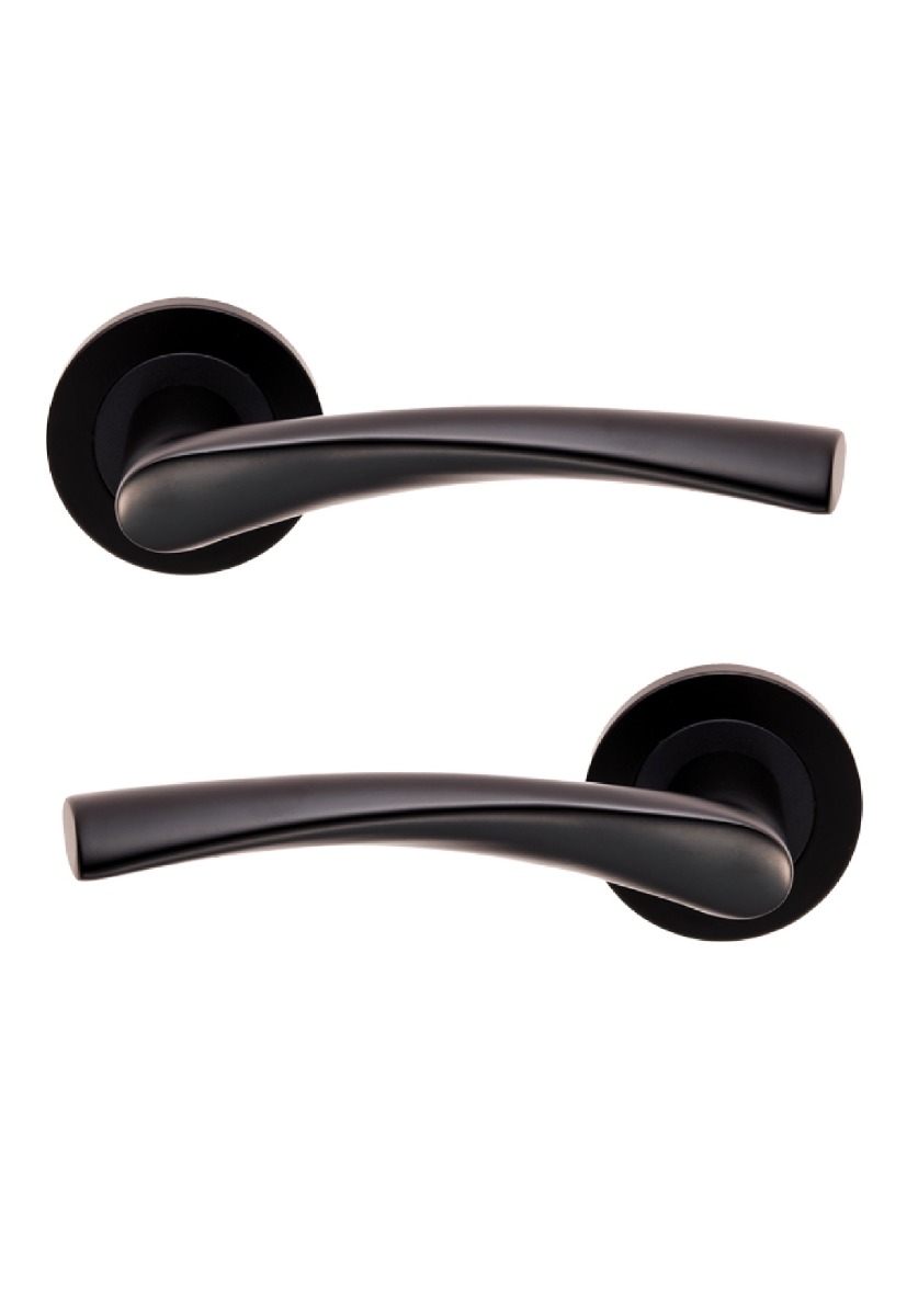 Eurospec SWL1121MB Steelworx Breeze Lever On Concealed Fix Round Rose Matt Black