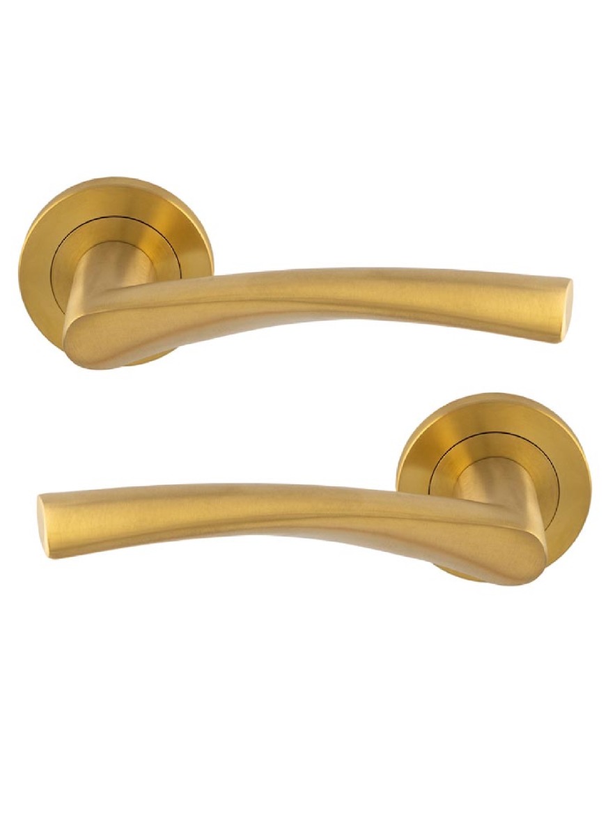 Eurospec SWL1121SPVD Steelworx Breeze Lever On Concealed Fix Round Rose